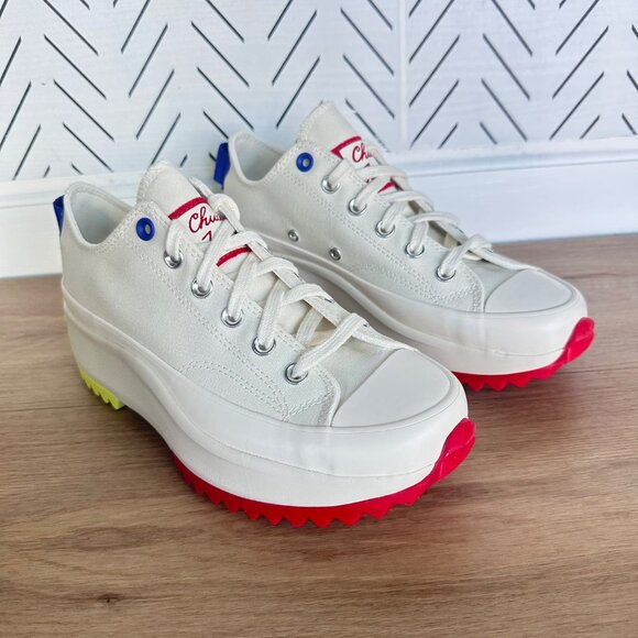 ⭐Converse Run Star Hike Platform Low Sz 8.5 Mens Shoes Sneaker Beige Red A08196C - Picture 3 of 10